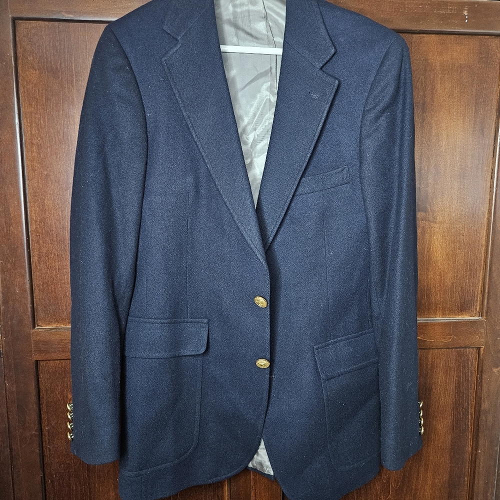 Polo University Club by Ralph Lauren Gold Button Jacket Coat 100% Virgin Wool 40